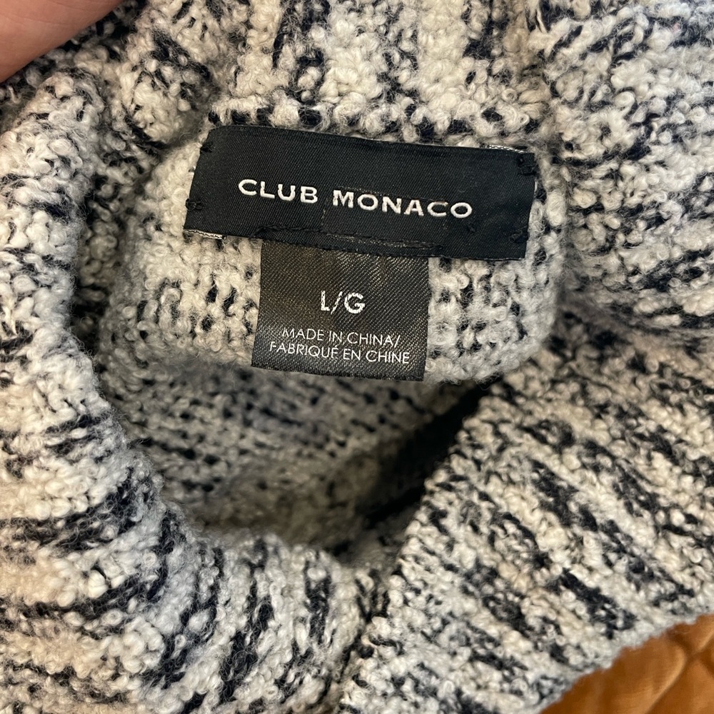 Club Monaco Fringe Turtleneck Sweater, L - Picture 2 of 10